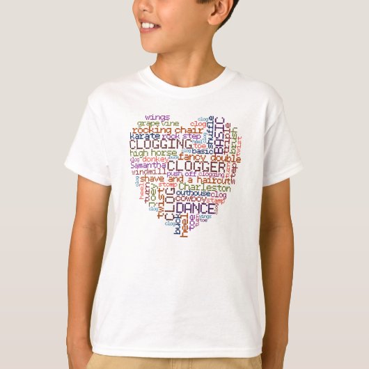 Clogger Clogging Word Art T-Shirt (Vorderseite)
