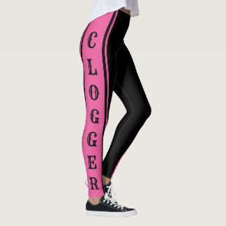 Clogger Pink und Black Clogging Clog Dancers Niedl Leggings