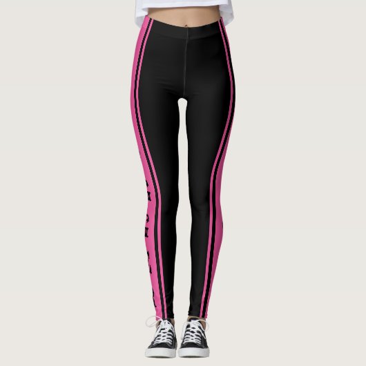 Clogger Pink und Black Clogging Clog Dancers Niedl Leggings (Vorderseite)