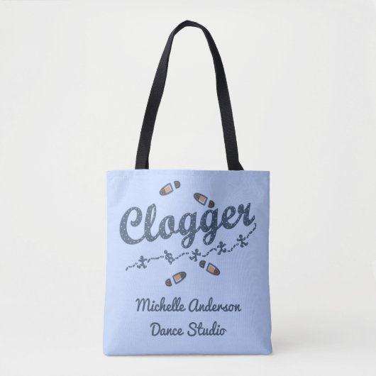 Clogger Tänzer-Blau | addiert personalisierten Tasche (Vorderseite)