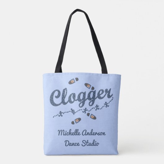 Clogger Tänzer-Blau | addiert personalisierten Tasche (Rückseite)