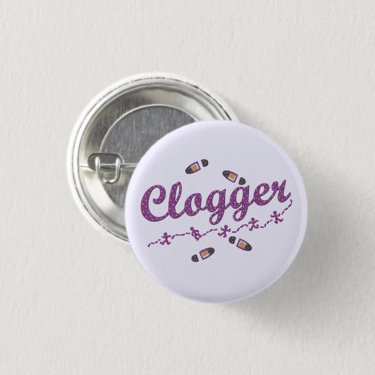 Clogger Tänzer-Schuh-Verstopfung lila Button (Vorne & Hinten)