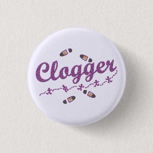Clogger Tänzer-Schuh-Verstopfung lila Button (Vorderseite)