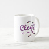 Clogger Tänzer-Schuh-Verstopfung lila Kaffeetasse (VorderseiteRechts)