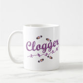 Clogger Tänzer-Schuh-Verstopfung lila Kaffeetasse (Links)