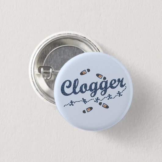 Clogger Tänzer-Schuhe, die Blau verstopfen Button (Vorne & Hinten)