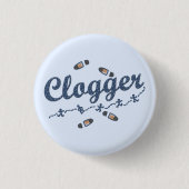 Clogger Tänzer-Schuhe, die Blau verstopfen Button (Vorderseite)