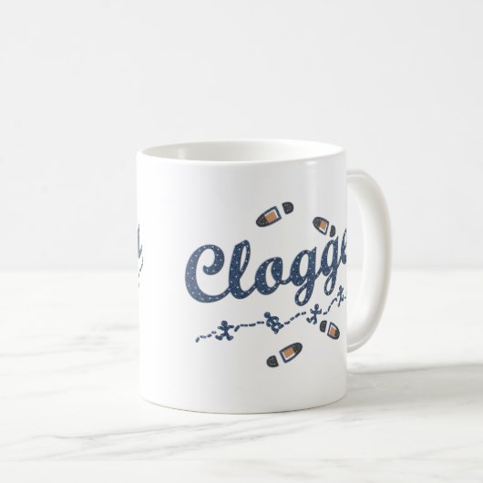 Clogger Tänzer-Schuhe, die Blau verstopfen Kaffeetasse (VorderseiteRechts)