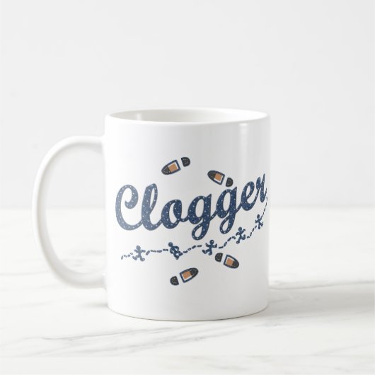 Clogger Tänzer-Schuhe, die Blau verstopfen Kaffeetasse (Links)