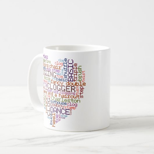 Clogger verstopfenwort-Kunst Kaffeetasse (Vorderseite Links)