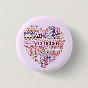 Clogger verstopfenwort-Kunst klein Button