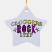 Cloggers Felsen-Schritt-Verstopfungs-Tanz Keramikornament (Hinten)