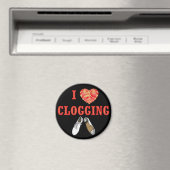 Clogging I Love Heart Dancing Clogger Magnet (In Situ (Geschirrspüler))