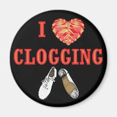 Clogging I Love Heart Dancing Clogger Magnet (Vorne)