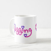 Clogging Liebe Stars Herz rosa Kaffeetasse (Vorderseite Links)