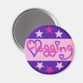 Clogging Liebe Stars Herz rosa Magnet (Vorderseite/Rückseite)