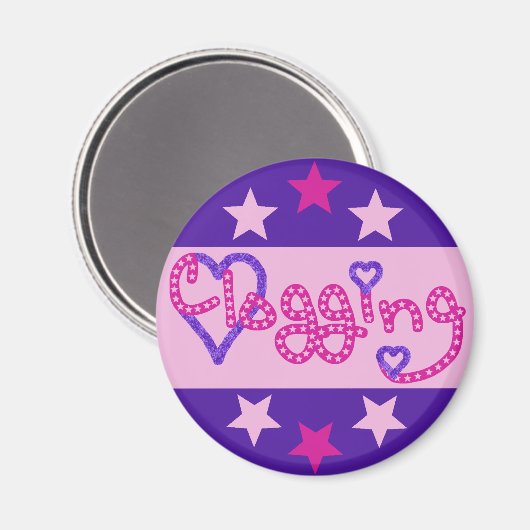 Clogging Liebe Stars Herz rosa Magnet (Vorderseite/Rückseite)