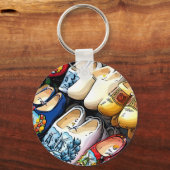 Clogs, Amsterdam, Netherlands - Button Key Ring Schlüsselanhänger (Vorderseite)