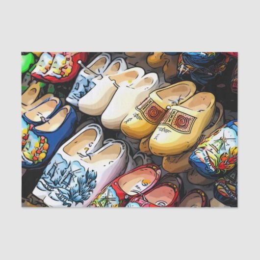 Clogs, Amsterdam, Niederlande - Gewebepapier Seidenpapier (Vorderseite)