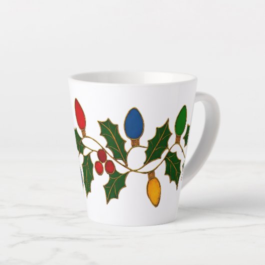 Cloisonne Art Christmas Lights and Holly Milchtasse (Rechte Ecke)