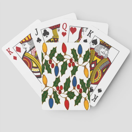 Cloisonne Art Christmas Lights and Holly Spielkarten (Rückseite)