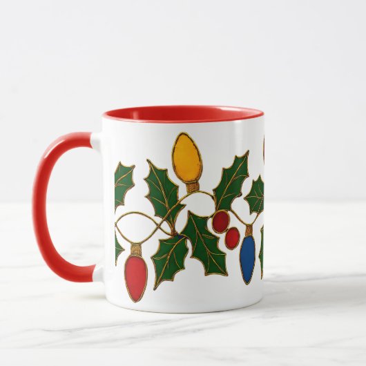 Cloisonne Art Christmas Lights and Holly Tasse (Links)