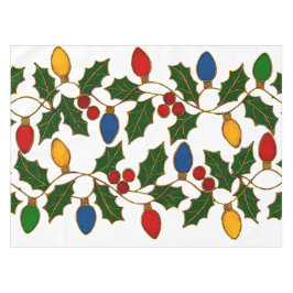 Cloisonne Art Christmas Lights and Holly Tischdecke