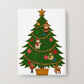 Cloisonne Art Christmas Tree Character Ornaments Button (Vorderseite)