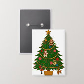 Cloisonne Art Christmas Tree Character Ornaments Button (Vorderseite/Rückseite)