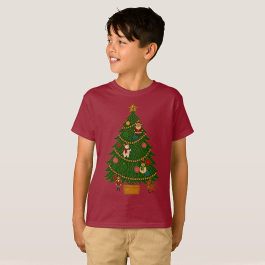 Cloisonne Art Christmas Tree Character Ornaments T-Shirt (Vorne ganz)