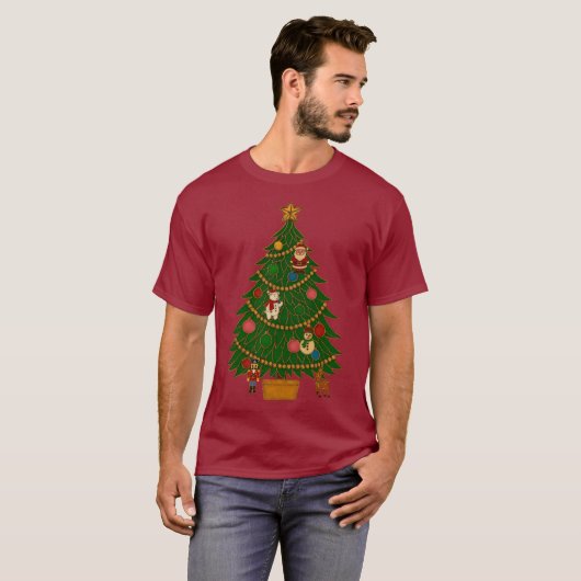 Cloisonne Art Christmas Tree Character Ornaments T-Shirt (Vorne ganz)