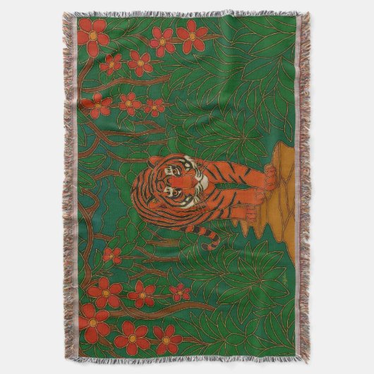 Cloisonne Art Tiger on the Jungle Path Decke (Vorderseite Vertikal)