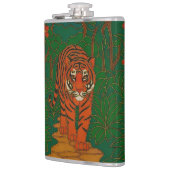 Cloisonne Art Tiger on the Jungle Path Flachmann (Links)