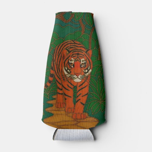 Cloisonne Art Tiger on the Jungle Path Flaschenkühler (Vorderseite)