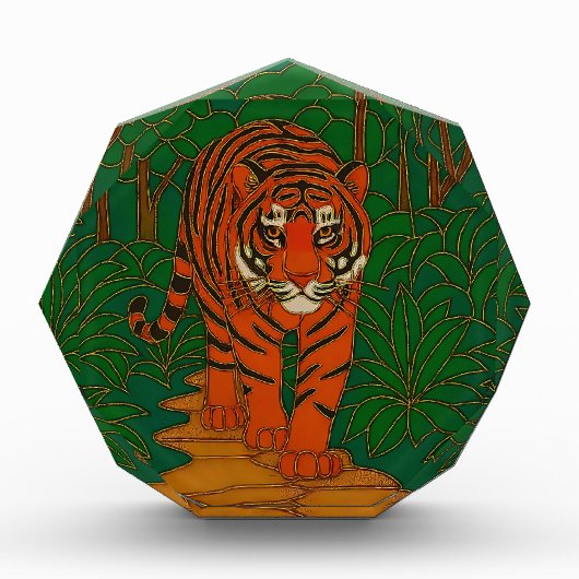 Cloisonne Art Tiger on the Jungle Path Fotoblock (Vorderseite)