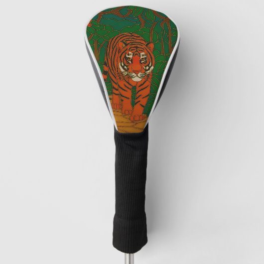 Cloisonne Art Tiger on the Jungle Path Golf Headcover (Vorderseite)