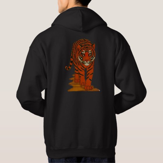Cloisonne Art Tiger on the Jungle Path Hoodie (Rückseite)