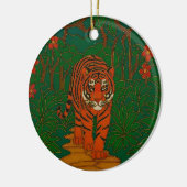 Cloisonne Art Tiger on the Jungle Path Keramik Ornament (Links)
