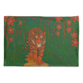Cloisonne Art Tiger on the Jungle Path Kissenbezug (Rückseite)