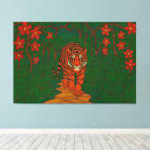 Cloisonne Art Tiger on the Jungle Path Leinwanddruck (Insitu (Holzboden))