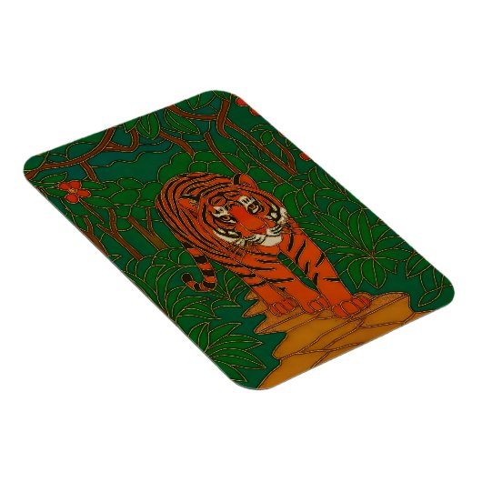 Cloisonne Art Tiger on the Jungle Path Magnet (Rechte Seite)