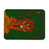 Cloisonne Art Tiger on the Jungle Path Magnet (Horizontal)