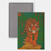 Cloisonne Art Tiger on the Jungle Path Magnet (Vorderseite/Rückseite)