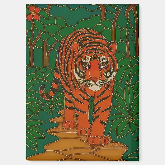 Cloisonne Art Tiger on the Jungle Path Magnet (Vorderseite)