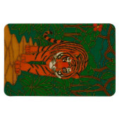 Cloisonne Art Tiger on the Jungle Path Magnet (Horizontal)