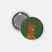 Cloisonne Art Tiger on the Jungle Path Magnet (Vorderseite/Rückseite)