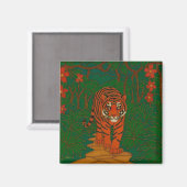Cloisonne Art Tiger on the Jungle Path Magnet (Vorderseite/Rückseite)