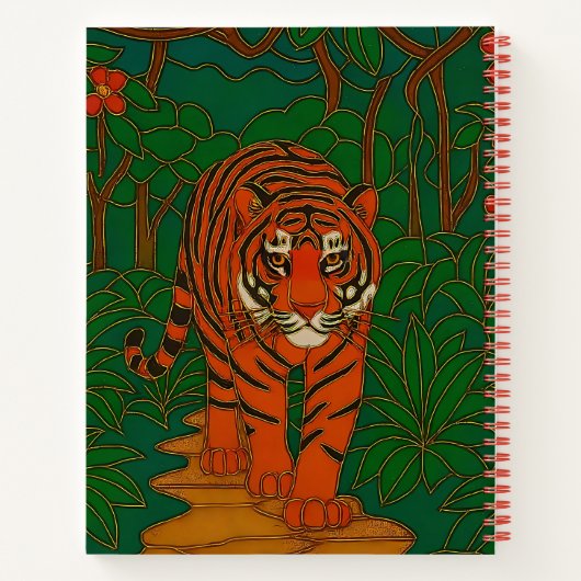 Cloisonne Art Tiger on the Jungle Path Notizblock (Rückseite)