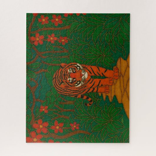 Cloisonne Art Tiger on the Jungle Path Puzzle (Vertikal)