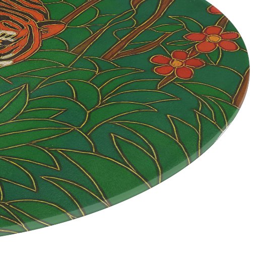 Cloisonne Art Tiger on the Jungle Path Schneidebrett (Ecke)